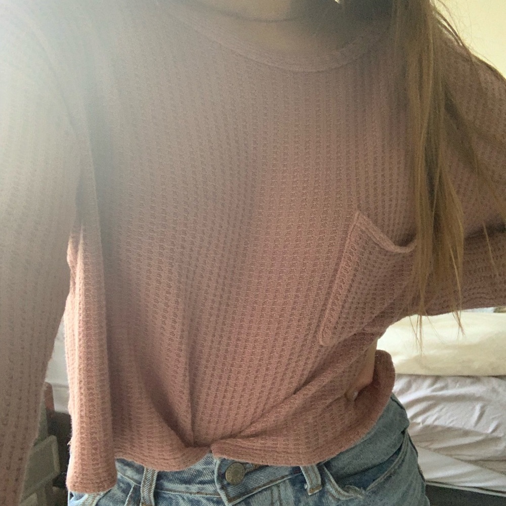 Pink Cropped Sweater - Picture 2 of 2